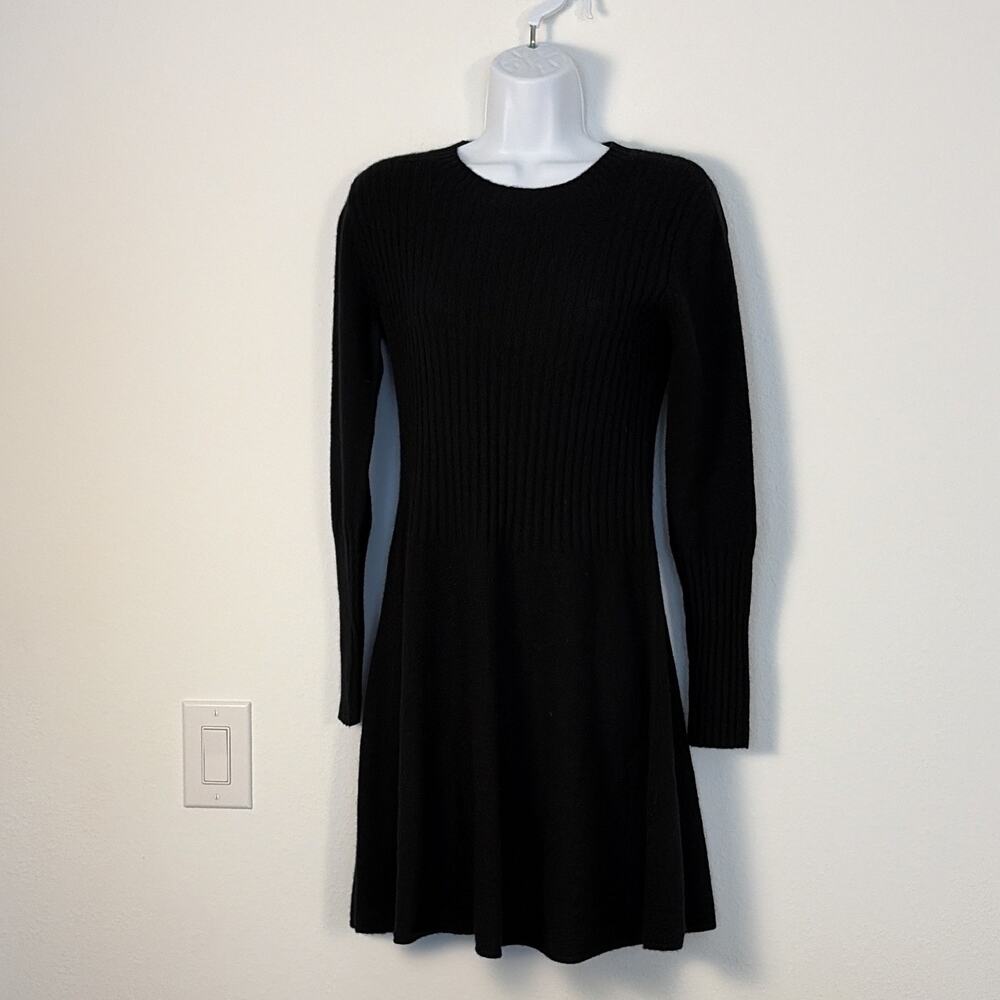 AQUA 100% Cashmere Sweater Dress Women's Size XS Dark Blue MSRP $198 NWT
